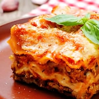 Meat Lasagna with Bread Sticks